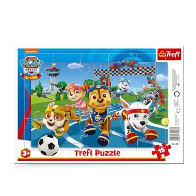 Afbeelding van Trefl PAW Patrol, behulpzame honden puzzel in frame voor de kleintjes, 15 grote stukken, en stijf dienblad kinderen vanaf 3 jaar