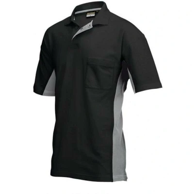Afbeelding van Tricorp 202002 Poloshirt Bicolor Borstzak Zwart/Grijs 7XL