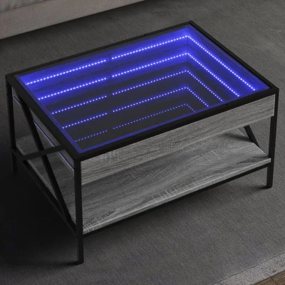 Afbeelding van vidaXL Salontafel met Infinity LED 70x50x38 cm grijs sonoma eikenkleur