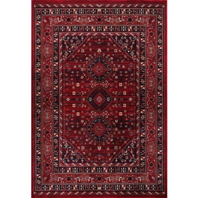 Afbeelding van Keshan Oosters Herat Laagpolig Klassiek Vintage Vloerkleed Tapijt Rood 80x400 cm Rechthoek Polyester Tapijtenloods