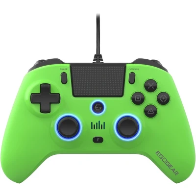 Afbeelding van EgoGear SC10 Bedrade Controller Groen met audio hoofdtelefoonpoort voor PS4, PS3 en PC