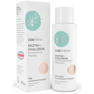 Afbeelding van Enzymatische gezichtspeeling met hyaluronzuur (100% veganistisch enzympoeder) zachte en diepe gezichtsreiniging voor een gladde huid, vermindert poriën tegen acne