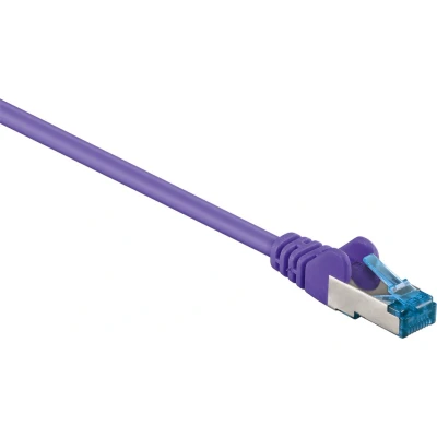 Afbeelding van goobay Verbindingskabel RJ 45 (M) naar 3 m SFTP, PiMF CAT 6a halogeenvrij, gevormd paars