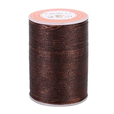 Afbeelding van 160 m, 6 kleuren, gewaxt, leerdraad, naaigaren, voor leer, lederwaren, DIY, handwerk, 0,45 mm (bruin)