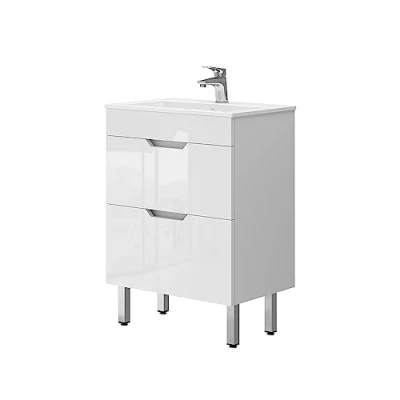 Afbeelding van Vicco Badkamermeubelset Clayton, Wit, 2 delen, onderkast 60 cm