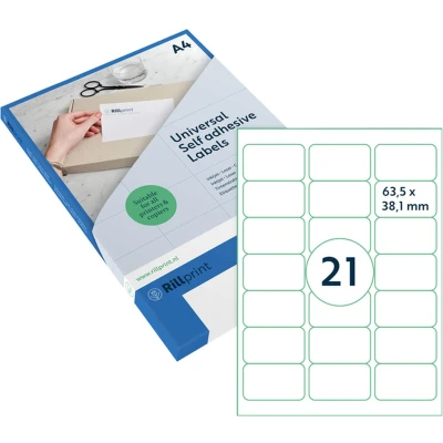 Afbeelding van Etiket Rillprint 63.5x38.1mm mat transparant 525 etiketten