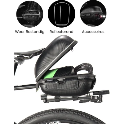 Afbeelding van Rockbros Zadeltas voor achterop de Fiets Waterdichte Fietstas Reflecterend Zwart
