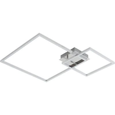 Afbeelding van Lindby LED plafondlamp met dimmer 2lichts Ijzer, plastic H: 7.9 cm chroom, wit Inclusief lichtbronnen