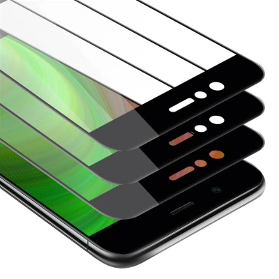 Afbeelding van Cadorabo 3x Screenprotector geschikt voor Huawei NOVA 2 Volledig scherm pantserfolie Beschermfolie in TRANSPARANT met ZWART Getemperd (Tempered) Display beschermend glas 9H hardheid 3D Touch