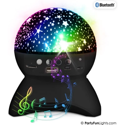 Afbeelding van PartyFunLights Draadloze Bluetooth Nightlight Speaker lichteffecten oplaadbare accu sterren projector lamp