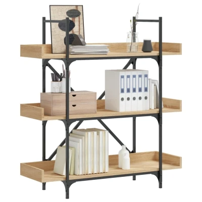 Afbeelding van Boekenkast 3 laags 100x33x108,5 cm bewerkt hout sonoma eiken