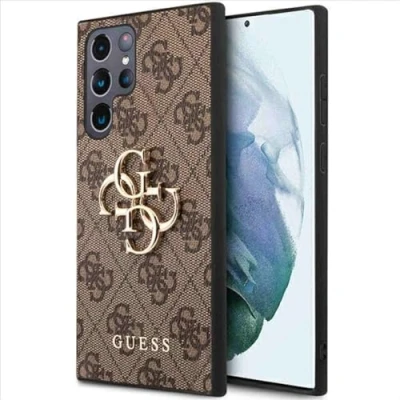 Afbeelding van Guess 4G Metal Back Case Geschikt voor Samsung Galaxy S23 Ultra (S918) Bruin