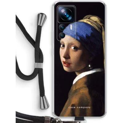 Afbeelding van Case Company® hoesje met Koord geschikt voor Xiaomi 12T The Pearl Earring Telefoonhoesje Zwart Bescherming aan alle Kanten en Over de Schermrand