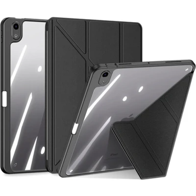 Afbeelding van Dux Ducis Hoes geschikt voor Apple iPad Air 13 (2024) Magneet sluiting Auto Sleep/Wake functie Met Pencil houder Zwart