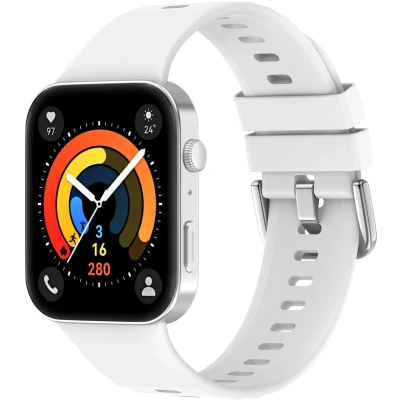 Afbeelding van imoshion Bandje Geschikt voor Huawei Watch Fit 3 Siliconen band gekleurde gesp met installatiehulp Wit