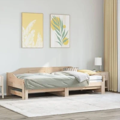 Afbeelding van Slaapbank Met Onderschuifbed 80X200 Cm Massief Grenenhout