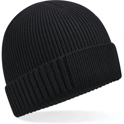 Afbeelding van Beechfield Biologisch katoenen muts met technische patch B438N Black