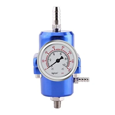 Afbeelding van Benzine Verstelbare Drukregelaar,Universele Brandstof Drukregelaar,FPR Aluminium FPR Drukregelaar Kit Set van met flexibele 0 140psi (blauw)