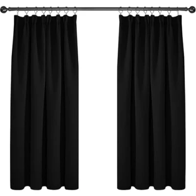 Afbeelding van Deconovo Set van 2 stuks deurgordijnen, huis, interieur, raam, hotel, decoratief, isolerend, thermisch gordijn, ondoorzichtig, voor woonkamer, plooikamer, slaapkamer, volwassenen, 117 x 138 cm,