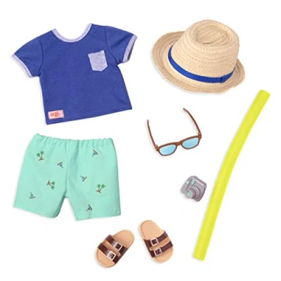 Afbeelding van Our Generation BD30461Z Deluxe outfit jongens strand