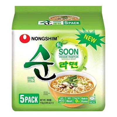 Afbeelding van Nongshim Soon Veggie Ramyun Noodle Soup (5 stuks) 560 g