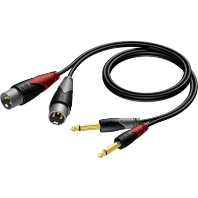 Afbeelding van XLR (m) naar jack 6.35 mm kabel Procab 1.5 meter (Stereo, Gebalanceerd, 100% koper)