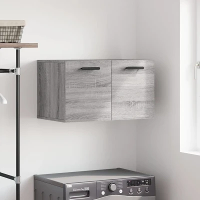 Afbeelding van Wandkast 60x36,5x35 cm bewerkt hout grijs sonoma eikenkleurig