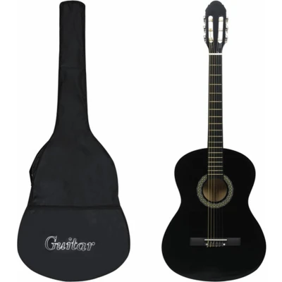 Afbeelding van vidaXL 12 delige Gitaarset klassiek beginner 4/4 39&quot; zwart