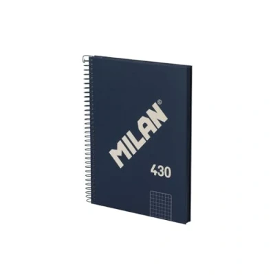 Afbeelding van MILAN® Notitieboek A5 met hardcover, 5 x mm geruit, 80 vellen 95 g/m², collectie 430, blauw