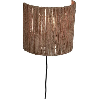 Afbeelding van GOOD&amp;MOJO Wandlamp Iguazu Jute 25x25x22cm Bruin