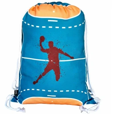 Afbeelding van HECKBO Gymtas voor meisjes en jongens, dinosaurus dino motief, 40 x 32 cm, kleuterschool, rugzak, sporttas, kinderrugzak, stoffen tas, Handbal