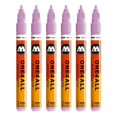 Afbeelding van Molotow One4All 127HS acryl marker (2 mm punt, zeer dekkend en permanent, UV bestendig, voor bijna alle ondergronden) 201 pastellila
