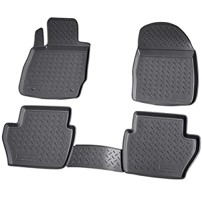 Afbeelding van Recambo 3D Rubberen vloermatten compatibel met Ford Fiesta VI 2008 2017 Type JA8 automatten Perfecte pasvorm rand Zwart