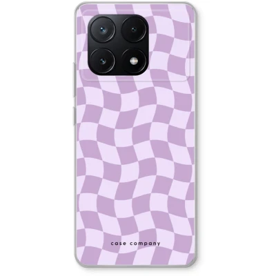 Afbeelding van Case Company® hoesje geschikt voor Xiaomi Poco X6 Pro Grid Paars Soft Cover Telefoonhoesje Bescherming aan alle Kanten en Schermrand