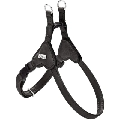 Afbeelding van HUNTER Soho Mini hondenharnas zwart rundleer zacht vachtvriendelijk lichtgewicht voor kleine honden puppy&#039;s Made in Germany, maat: XS S