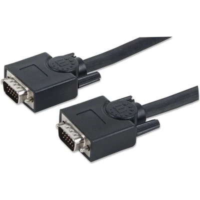 Afbeelding van Manhattan 337342 VGA kabel Aansluitkabel stekker 15 polig, polig 30.00 m Zwart Schroefbaar