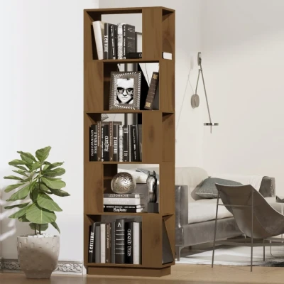 Afbeelding van Boekenkast/kamerscherm 51x25x163,5 cm grenenhout honingbruin