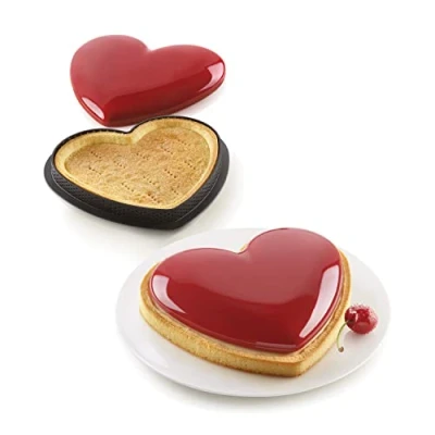 Afbeelding van Silikomart Kit Tarte Mon Amour Set Heart Ring + Silicone Mould