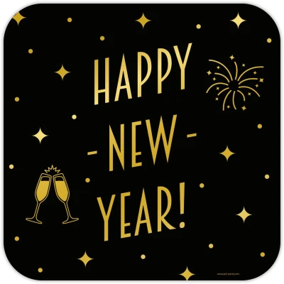 Afbeelding van Happy New Year Deurbord Classy 50x50cm