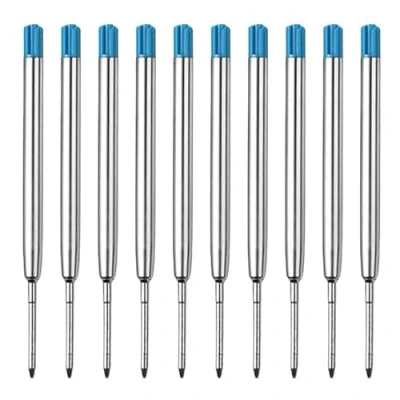 Afbeelding van Balpenvulling, penvulling, inktvullingen voor balpen, metalen reservevullingen G2 formaat, lijnbreedte 1,0 mm M, schrijfkleur (blauw), 10 stuks