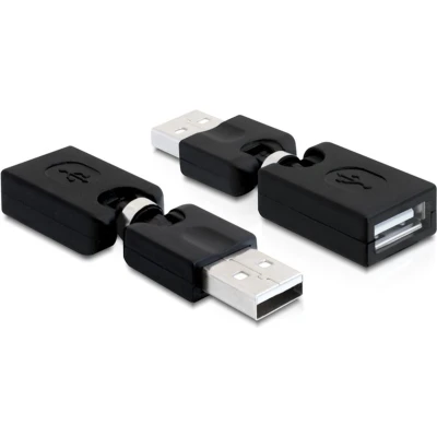 Afbeelding van USB naar adapter volledig bedekt / 360 draaibaar USB2.0 zwart