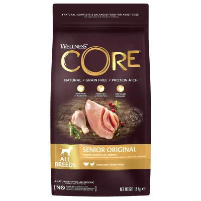 Afbeelding van Wellness Core Grain Free Dog Senior Original Kalkoen&amp;Kip Hondenvoer 10 kg