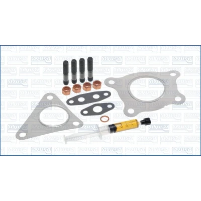 Afbeelding van AJUSA JTC11573 Turbocharger, montageset with studs, syringe oil Met pakkingen montagehandleiding OPEL: Vivaro A Van