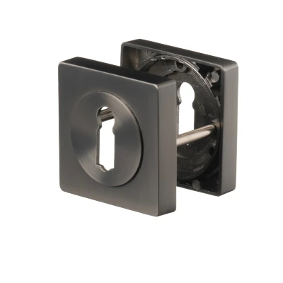 Afbeelding van Ostiumhome® Deurbeslag Vierkant rozet Gun Metal vierkante Anzio