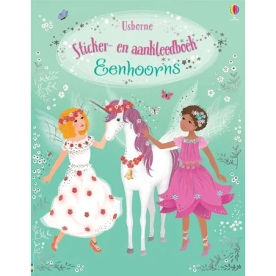 Afbeelding van Uitgeverij usborne sticker en aankleedboek eenhoorns