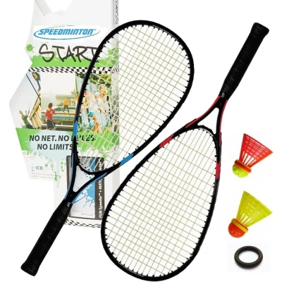 Afbeelding van Speedminton START set speedbadminton crossminton speed badminton rood/blauw/zwart 2 duurzame rackets originele Speeders windring