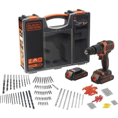 Afbeelding van BLACK+DECKER BDCHD18BOA QW Schroef en klopboormachine 18V incl. 2 accu&#039;s lader