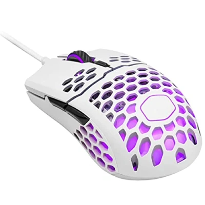 Afbeelding van Cooler Master MM711 RGB LED gamingmuis, licht, 60 g, Pixart optische sensor 16000 dpi, Omrom switches, PTFE, tweehandige honingraathoes, zwart