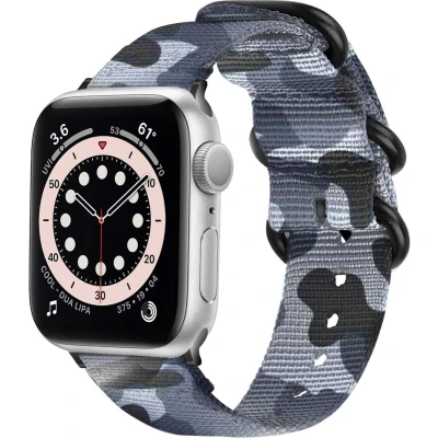 Afbeelding van imoshion Nylon bandje Geschikt voor Apple Watch 1, 2, 3, 4, 5, 6, 7, 8, 9, 10 (42 mm), SE 38/40/41 mm Donkergrijs One Size