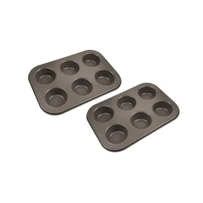 Afbeelding van Bergner Muffinbakvorm 2 stuks met 6 cupcakevormpjes voor 12 Muffins Lovers